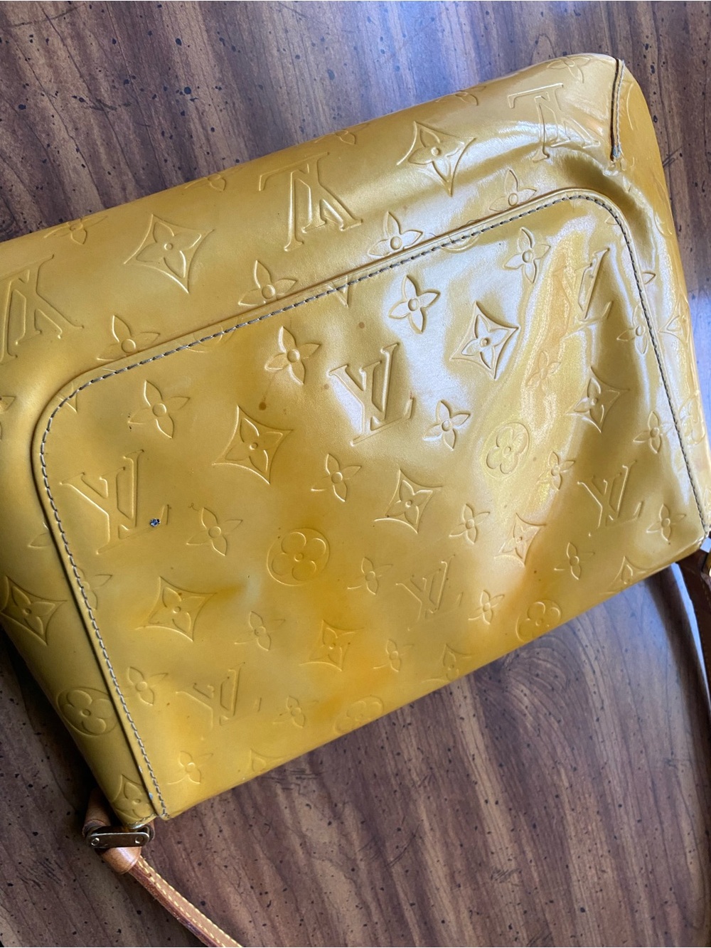 Louis Vuitton Yellow Vernis Monogram Crossbody Bag